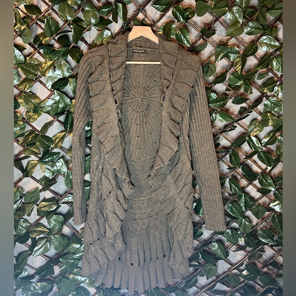 Y2K John Fashion Wool Circle Knit Cardigan